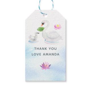 Swan Watercolor Baby Shower Gift Tags
