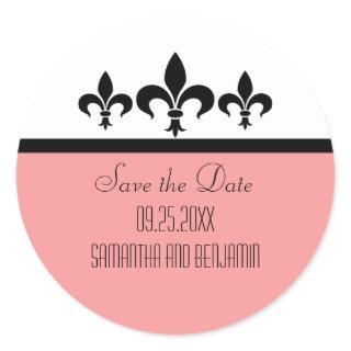 Swanky Fleur De Lis Save the Date Stickers