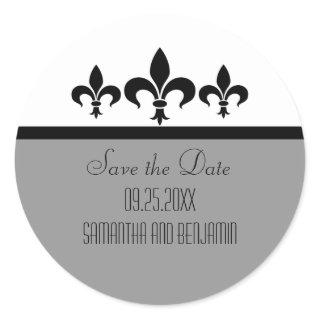 Swanky Fleur De Lis Save the Date Stickers