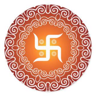 Swastika Decorative Design Classic Round Sticker