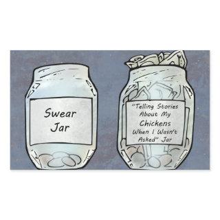 Swear Jar and Chicken Jar Rectangular Sticker