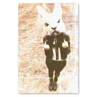 Swearing Rabbit Costume Sepia Distressed  Tissue Paper