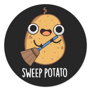 Sweep Potato Funny Sweet Potato Pun Dark BG Classic Round Sticker