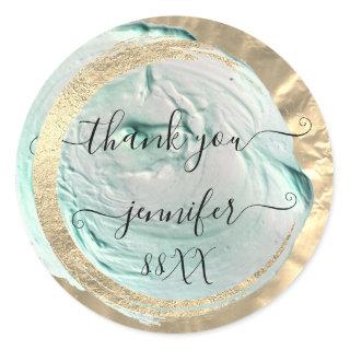 Sweet 16th Thank You Gold Save The Date Bridal  Classic Round Sticker