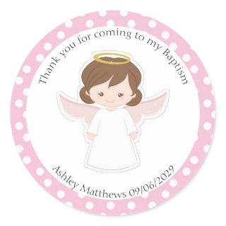 Sweet Angel Baptism First Communion Party Favor  C Classic Round Sticker