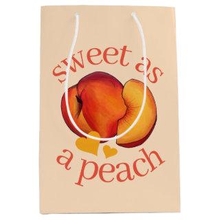 Sweet as a Peach Ripe Georgia Peaches Fruit Medium Gift Bag