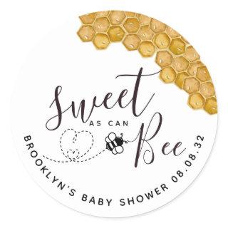 Sweet as Can Bee Baby Shower Classic Round Sticker