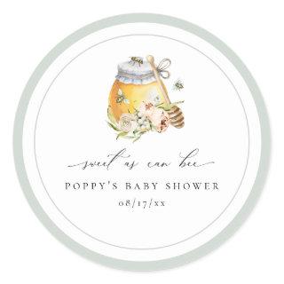 Sweet As Can Bee Baby Shower Classic Round Sticker