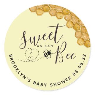 Sweet as Can Bee Baby Shower Classic Round Sticker
