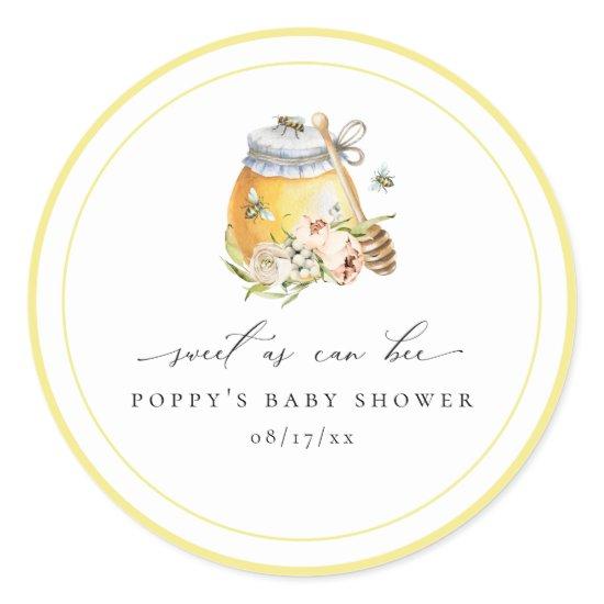 Sweet As Can Bee Baby Shower Classic Round Sticker