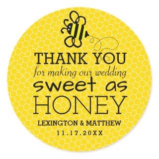 Sweet As Honey Wedding Favor  Classic Round Sticker