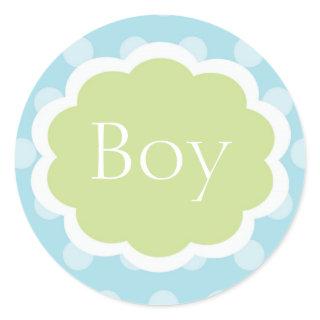Sweet Baby Boy Baby Shower Sticker Polk a Dot