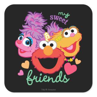 Sweet Best Friends Characters Square Sticker
