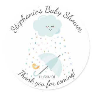 Sweet Bird Umbrella Baby Shower Favor Sticker