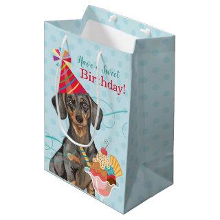 Sweet Birthday Dachshund Medium Gift Bag