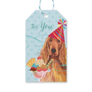 Sweet Birthday Irish Setter Gift Tags