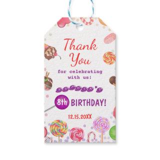 Sweet Candy Land Birthday Ice Cream Donut Party Gift Tags