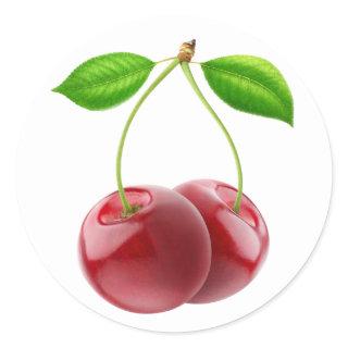 Sweet cherries classic round sticker