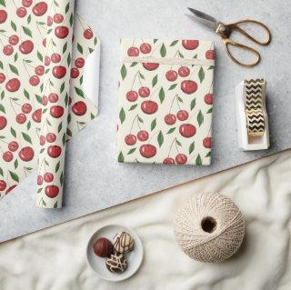Sweet Cherries Watercolor Illustration Pattern