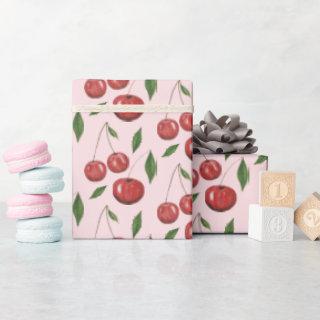 Sweet Cherries Watercolor Illustration Pattern