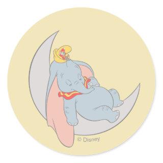 Sweet Dumbo and Timothy Sleeping Classic Round Sticker