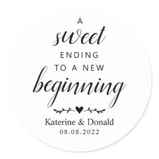 Sweet Ending To A New Beginning  Classic Round Sti Classic Round Sticker