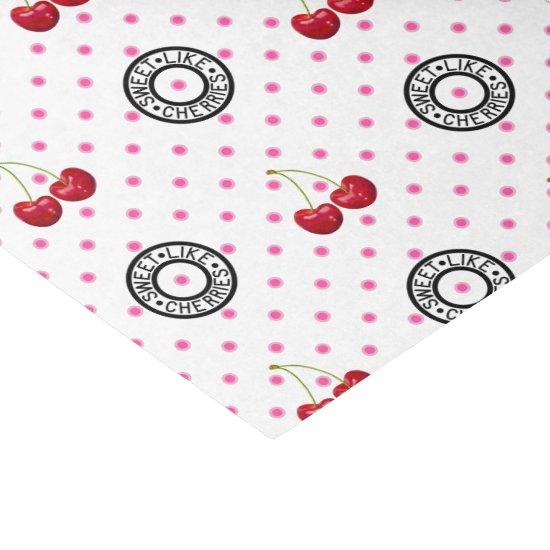 SWEET LIKE CHERRIES Retro Vintage Pattern Tissue Paper