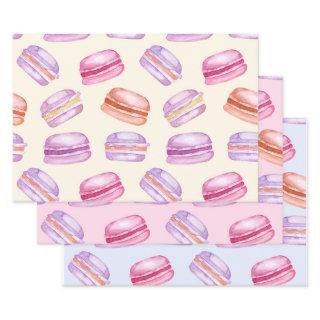 Sweet Macarons on beautiful pastel pattern  Sheets