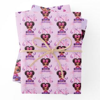 Sweet ONE Afro Puff Baby Girl Purple 1st Birthday   Sheets