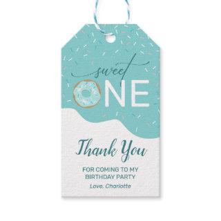 Sweet One Donut Girl's 1st Birthday Thank You Gift Gift Tags