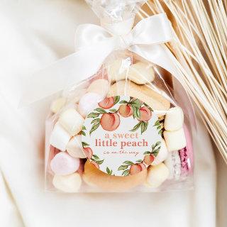Sweet Peach Baby Shower Round Gift Favor Stickers