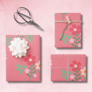 Sweet Pink Daisy Bouquet Retro Pattern  Sheets