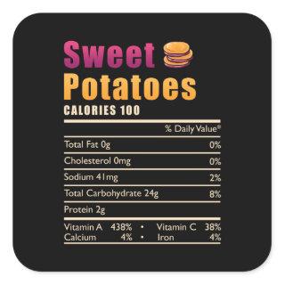 Sweet Potato Nutrition Square Sticker