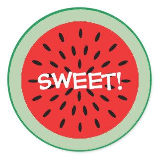 SWEET Red Watermelon Slice Teacher Classroom Classic Round Sticker