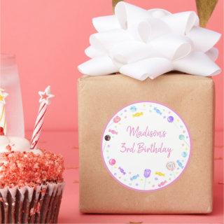 Sweet Shop Lollipop Candy Birthday Classic Round Sticker