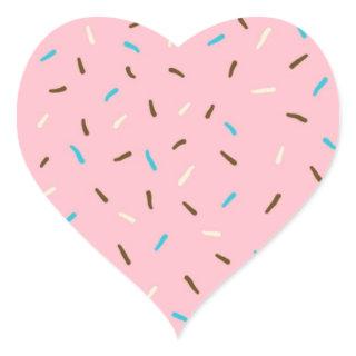 Sweet Sprinkles Heart Stickers (Strawberry Pink)