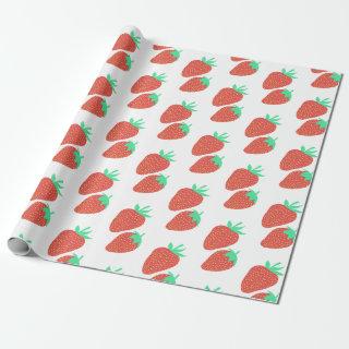 Sweet Strawberries Fruity Fun Pattern Red White