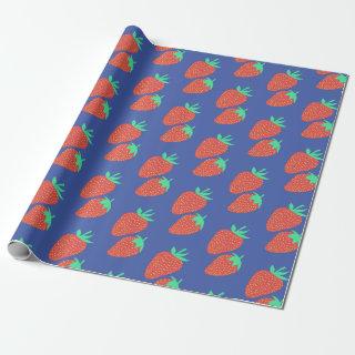 Sweet Strawberries Fruity Fun Pattern Red