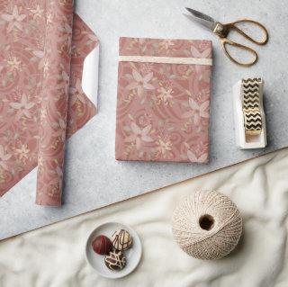Sweet Terracotta Blush Watercolor Lace Pattern