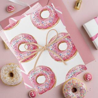 Sweet Time Pastel Pink Donut Birthday  Sheets