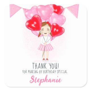 Sweetheart Balloon Birthday  Square Sticker