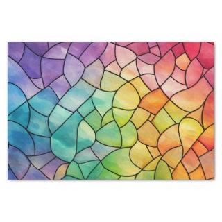 Swirl Tiles Rainbow Glass Decoupage Tissue Paper