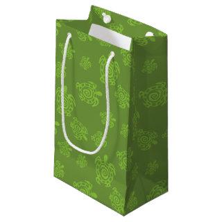Swirly Turtle Green Pattern Small Gift Bag