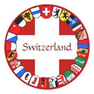 Swiss cantons classic round sticker