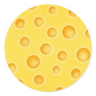 Swiss Cheese Cheezy Texture Pattern Classic Round Sticker