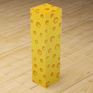 Swiss Cheese Cheezy Texture Pattern Wine Box