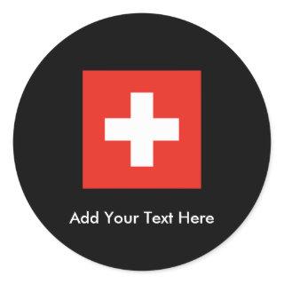 Swiss Flag Classic Round Sticker