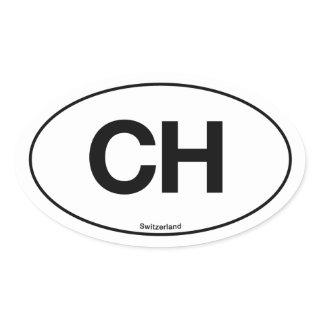 Switzerland Oval Oval Sticker