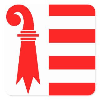 switzerland region canton jura flag square sticker