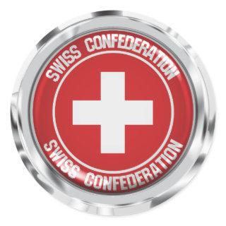 Switzerland Round Emblem Classic Round Sticker